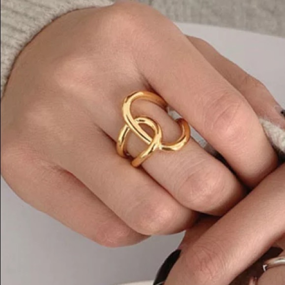 ⭐️Insta 18K gold plated geometric ring - Picture 3 of 7